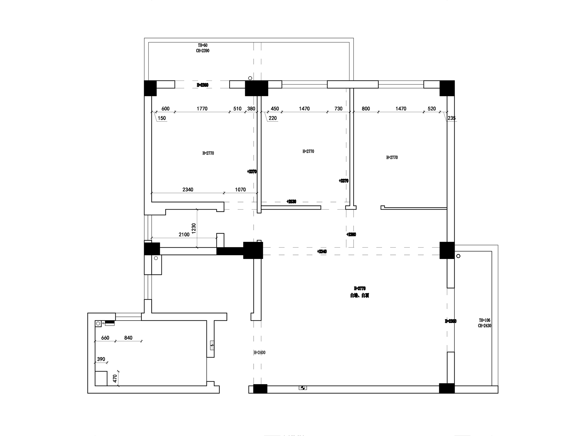 城市大廈130㎡現代黑白灰